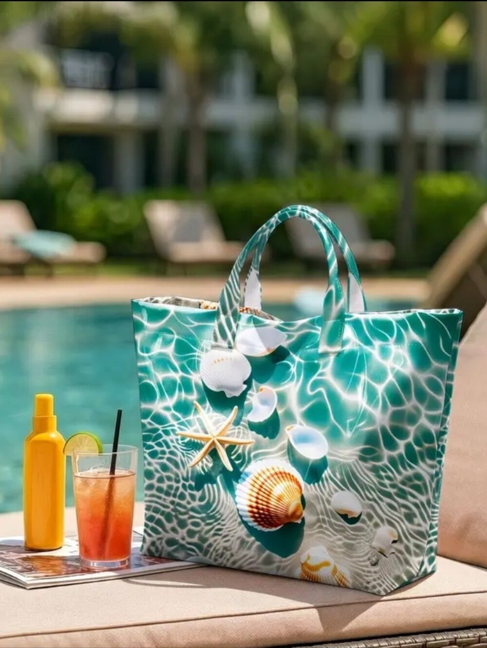 Beach Casual PVC Shoulder Hand Tote Large
